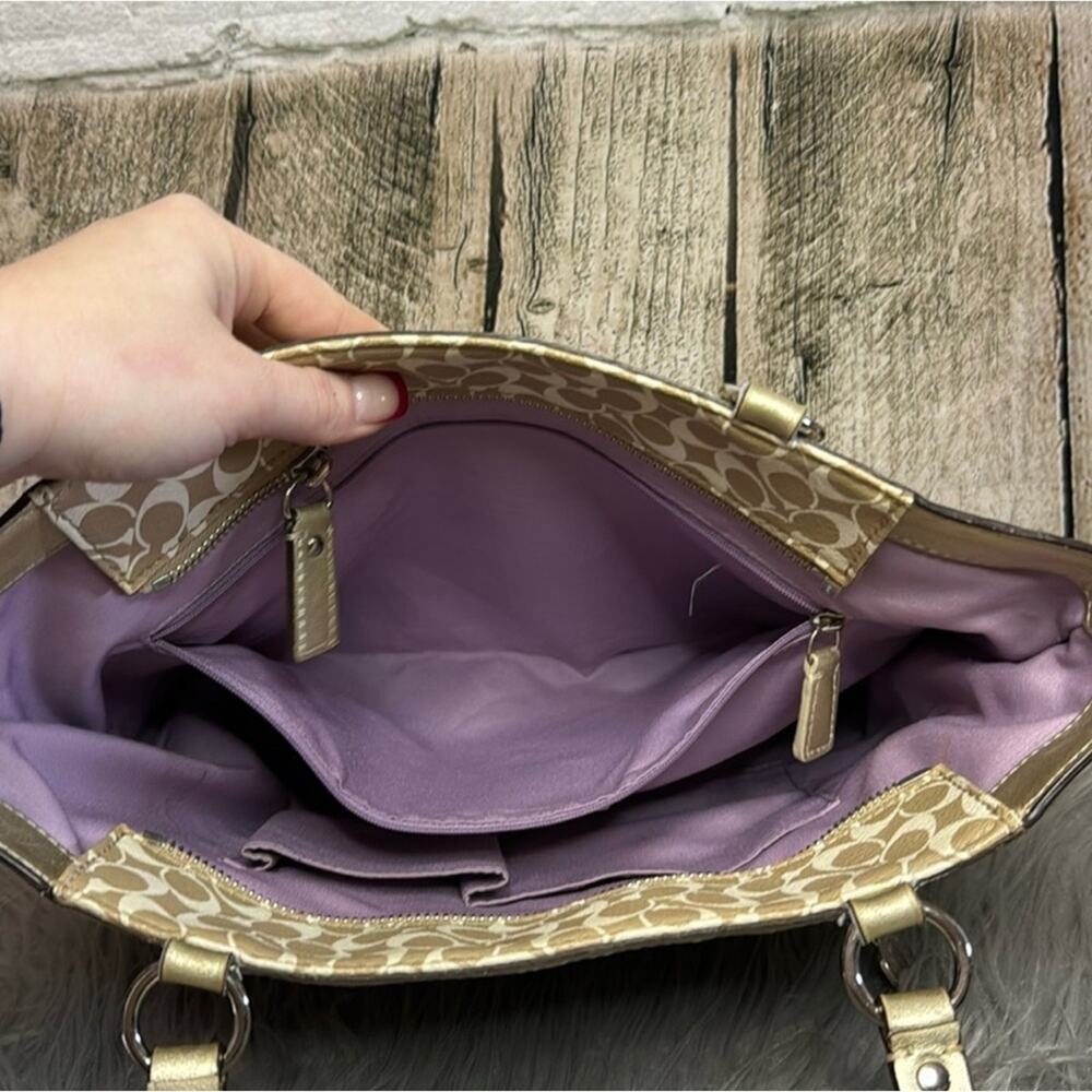 Coach Gold and Cream Shoulder Bag - Picture 8 of 12